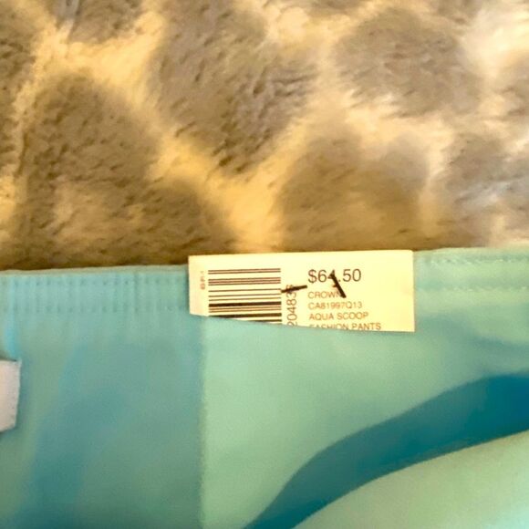 NWT women’s Crown & Ivy light blue aqua scoop ankle fashion pants size 4 - Picture 11 of 11